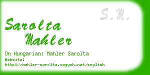 sarolta mahler business card